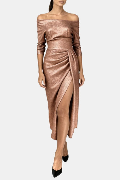 Robe Longue Avec Encolure Épaules Dénudées Pour Femme | Idéale Pour Les Soirées D’été Et Occasions Spéciales