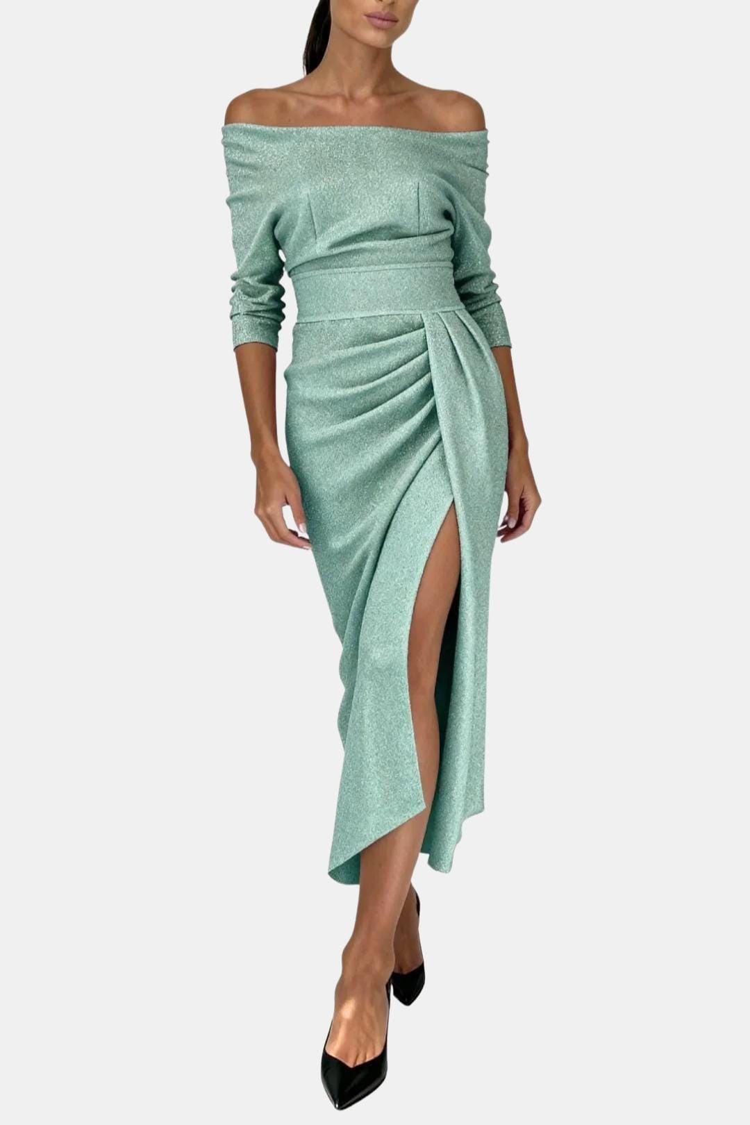 Robe Longue Avec Encolure Épaules Dénudées Pour Femme | Idéale Pour Les Soirées D’été Et Occasions Spéciales