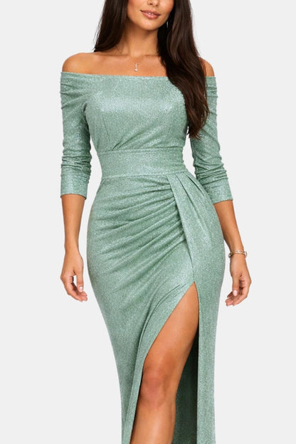 Robe Longue Avec Encolure Épaules Dénudées Pour Femme | Idéale Pour Les Soirées D’été Et Occasions Spéciales