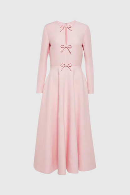 Robe Longue Manches Longues Avec Nœuds Décoratifs Pour Femmes | Idéal Pour Cérémonies Et Occasions Spéciales