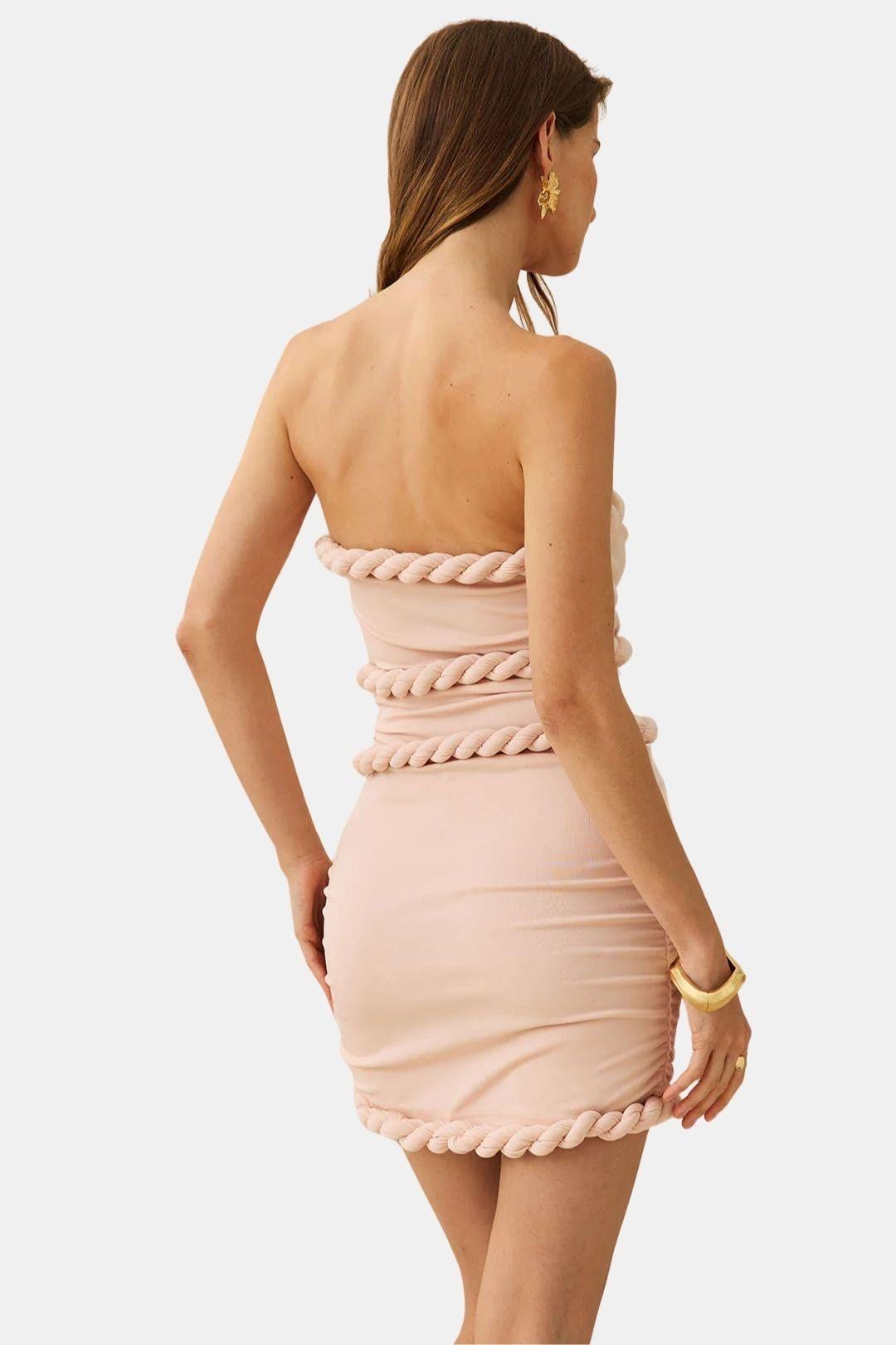 Robe Mini Sans Bretelles Avec Détail Twist Et Coupe Ajustée Pour Femme | Idéal Pour Soirées Et Événements