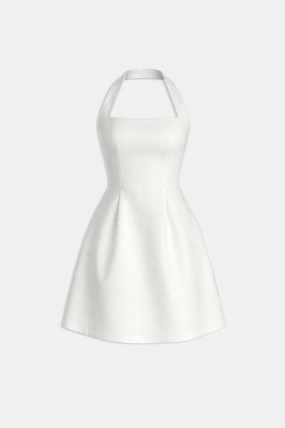 Robe Mini Avec Coupe A-line Et Col Halter Pour Femme | Idéal Pour Été Et Sorties Décontractées