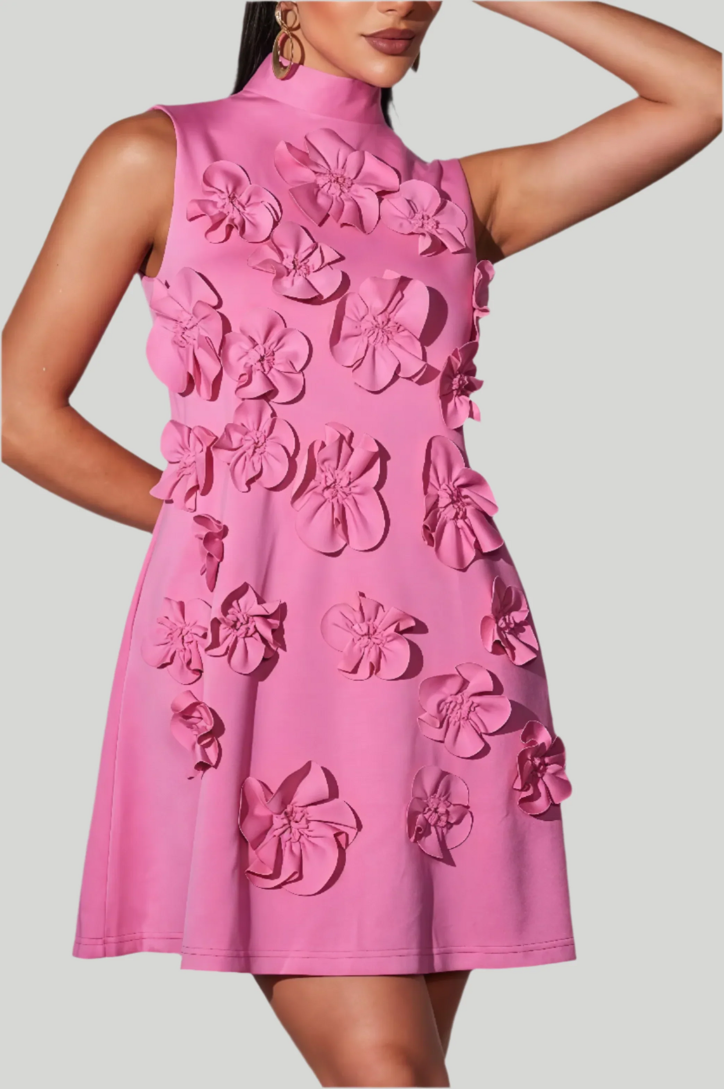 Robe Mini Sans Manches avec Imprimé Floral pour Femme | Idéale pour l'Été et les Sorties Décontractées
