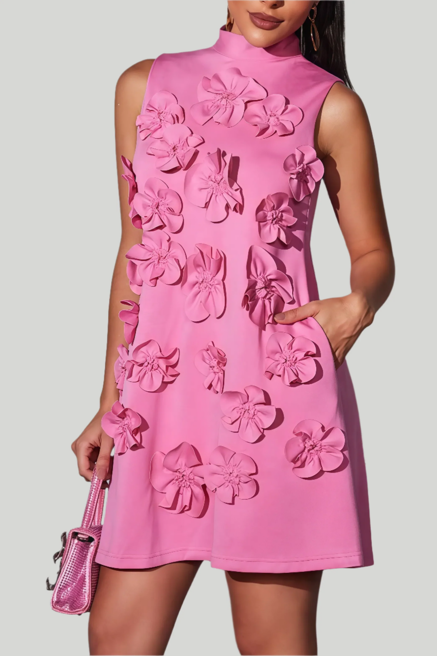 Robe Mini Sans Manches avec Imprimé Floral pour Femme | Idéale pour l'Été et les Sorties Décontractées