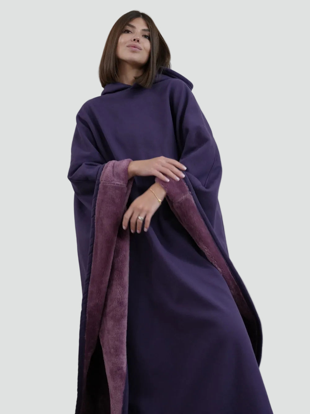 Poncho Oversize À Capuche Pour Femme | Idéal Pour L'automne Et L'hiver