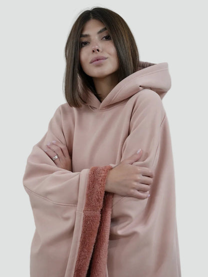 Poncho Oversize À Capuche Pour Femme | Idéal Pour L'automne Et L'hiver