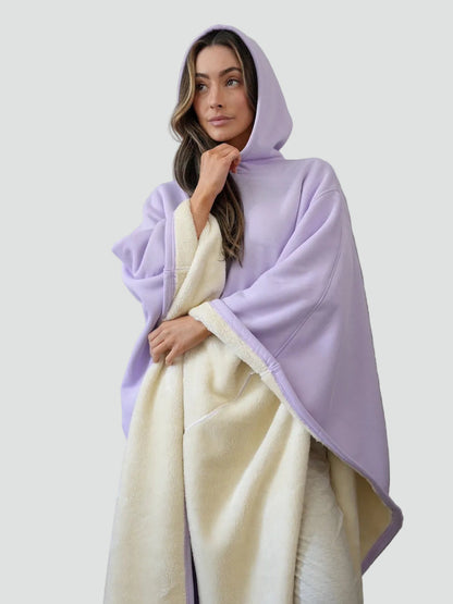 Poncho Oversize À Capuche Pour Femme | Idéal Pour L'automne Et L'hiver