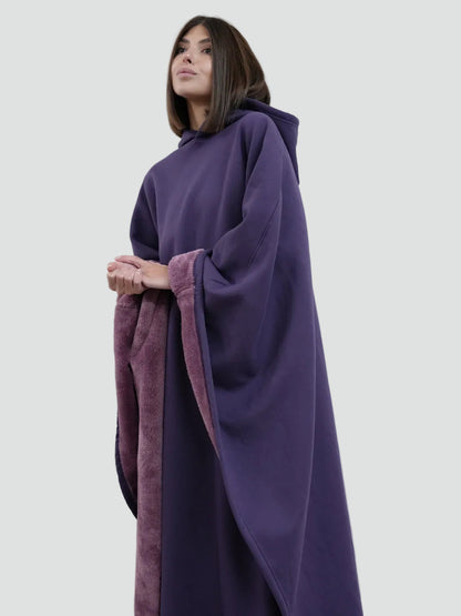 Poncho Oversize À Capuche Pour Femme | Idéal Pour L'automne Et L'hiver