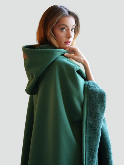 Poncho Oversize À Capuche Pour Femme | Idéal Pour L'automne Et L'hiver