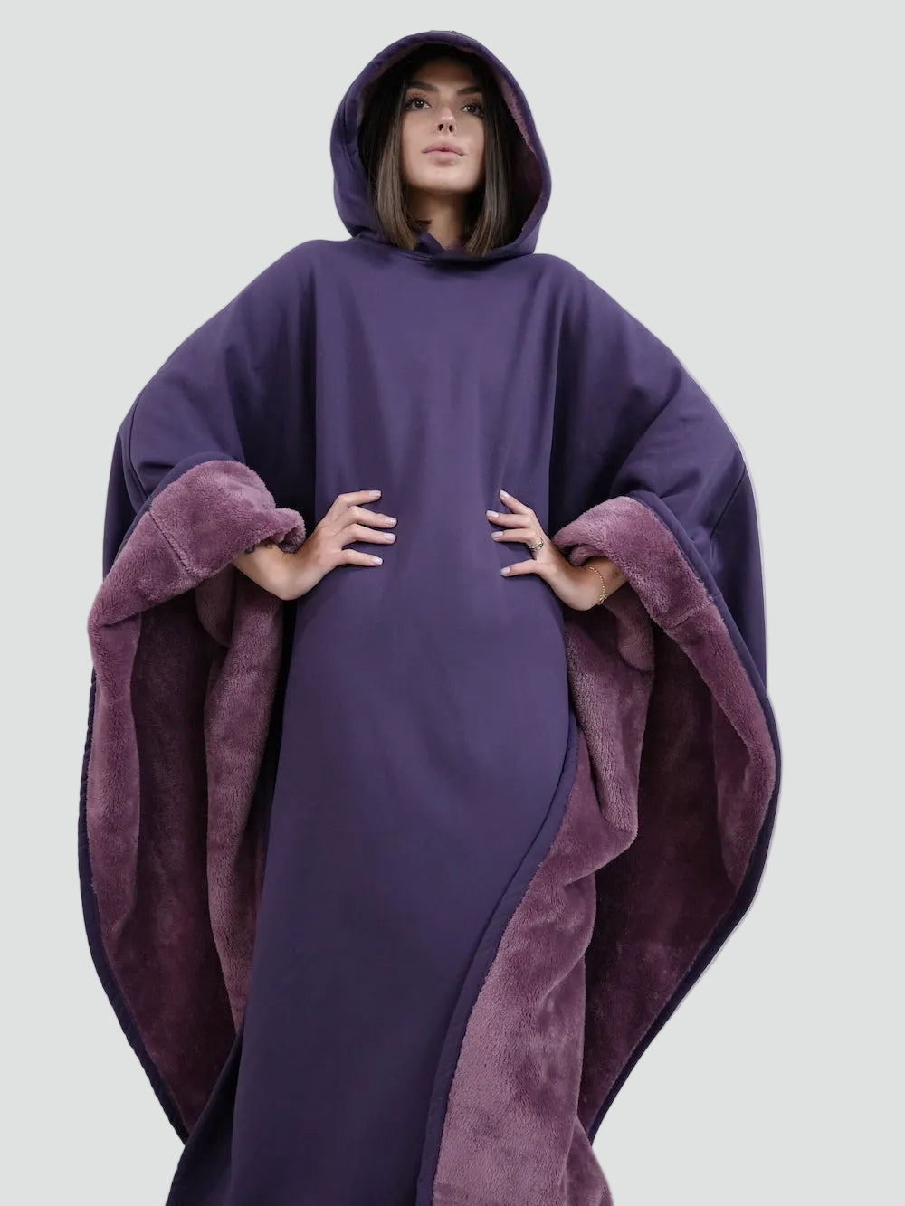 Poncho Oversize À Capuche Pour Femme | Idéal Pour L'automne Et L'hiver