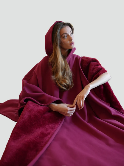 Poncho Oversize À Capuche Pour Femme | Idéal Pour L'automne Et L'hiver
