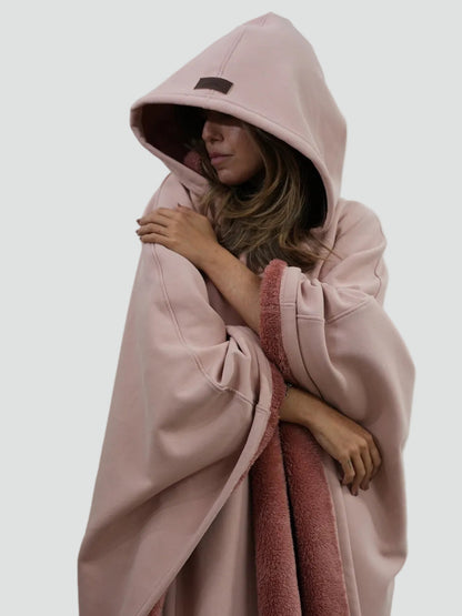 Poncho Oversize À Capuche Pour Femme | Idéal Pour L'automne Et L'hiver