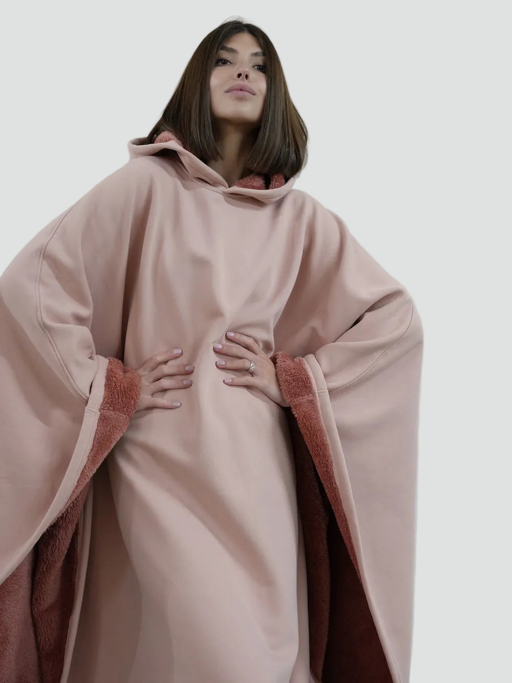 Poncho Oversize À Capuche Pour Femme | Idéal Pour L'automne Et L'hiver