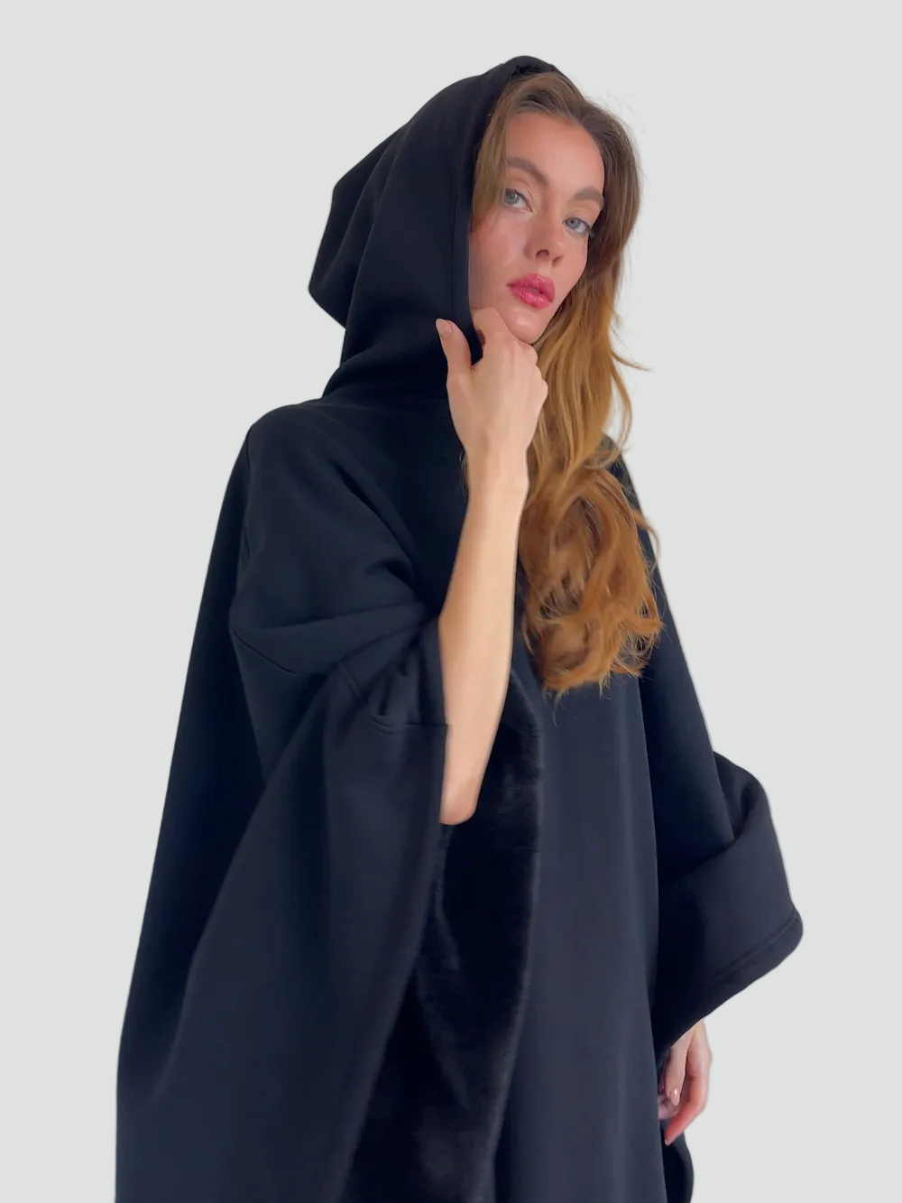 Poncho Oversize À Capuche Pour Femme | Idéal Pour L'automne Et L'hiver