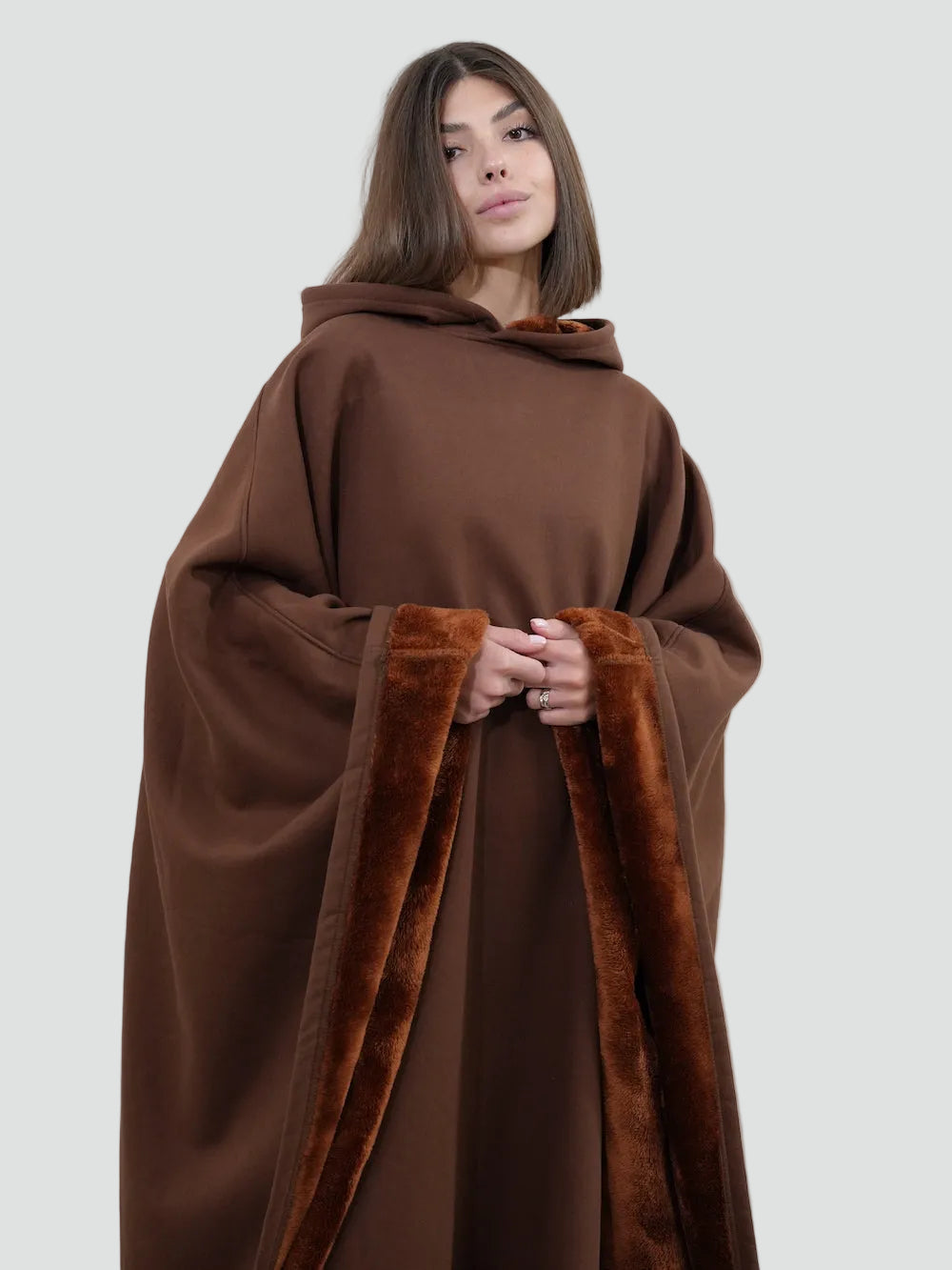 Poncho Oversize À Capuche Pour Femme | Idéal Pour L'automne Et L'hiver