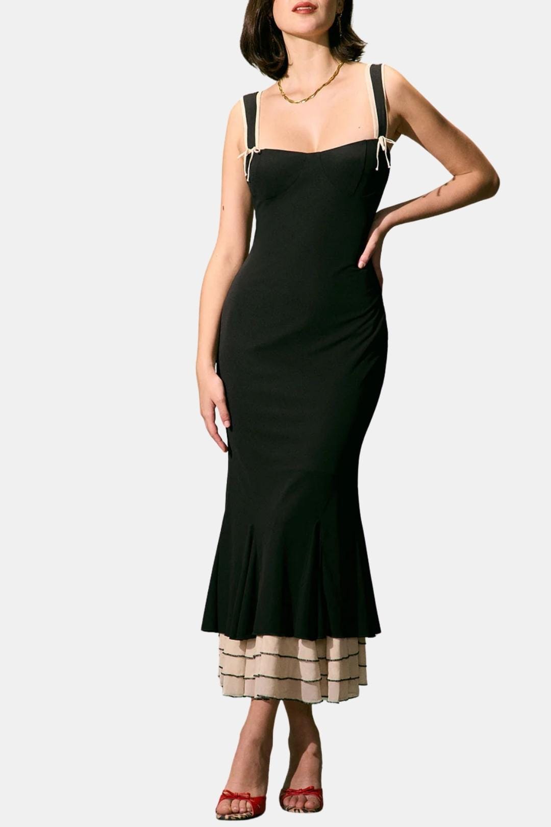 Robe Maxi Avec Encolure Cœur Et Coupe Ajustée Pour Femme | Idéale Pour Les Soirées Et Occasions Formelles