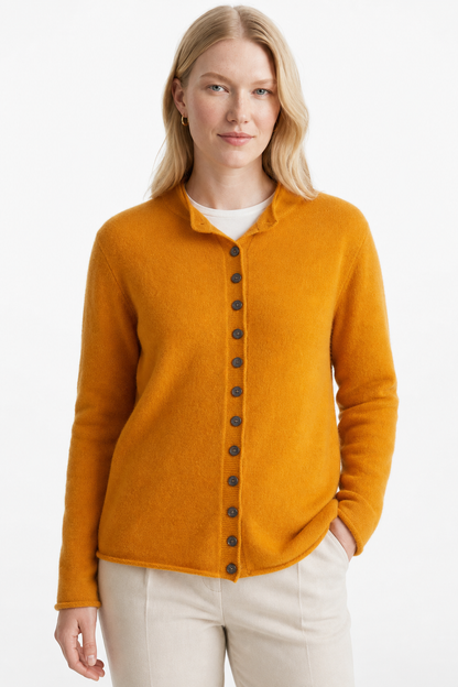 Cardigan boutonné pour femmes à col rond | Idéal pour l'automne et le bureau