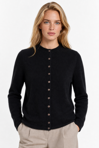 Cardigan boutonné pour femmes à col rond | Idéal pour l'automne et le bureau