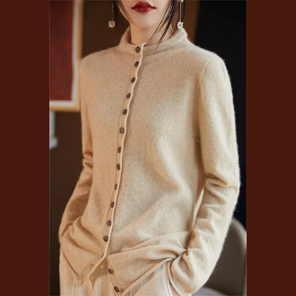 Cardigan boutonné pour femmes à col rond | Idéal pour l'automne et le bureau