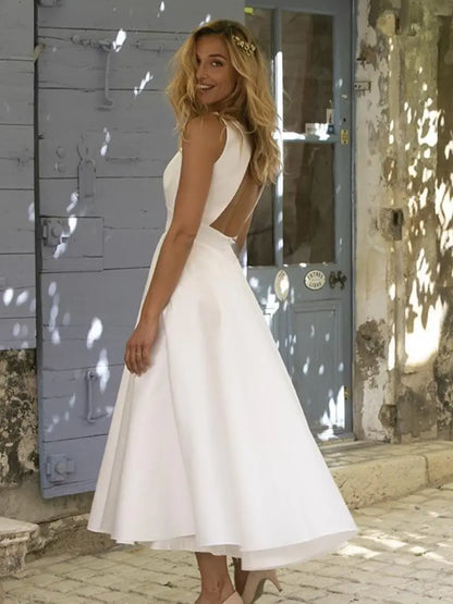 Robe Midi Sans Manches avec Encolure en V et Coupe Évasée pour Femme | Idéale pour Temps Chaud et Usage Quotidien