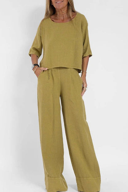 Ensemble Avec Haut Court Et Pantalon Large pour Femme | Idéal pour Les Journées d’Été