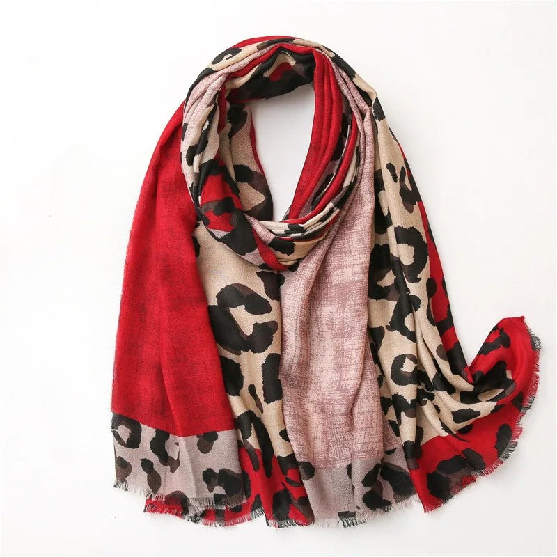 Écharpe À Imprimé Patchwork avec Franges pour Femme | Idéale pour Toutes Les Saisons