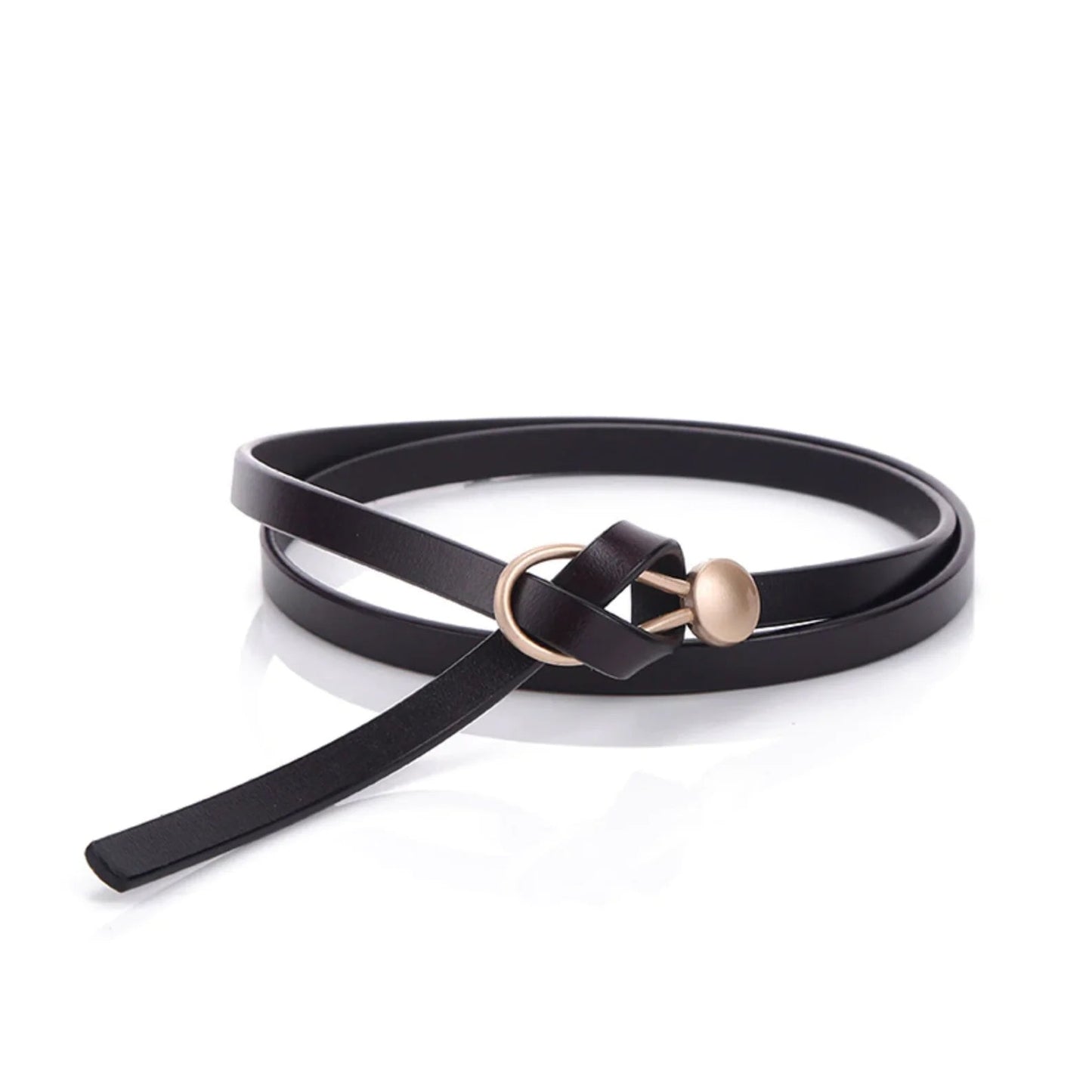 Ceinture fine à boucle anneau pour femmes