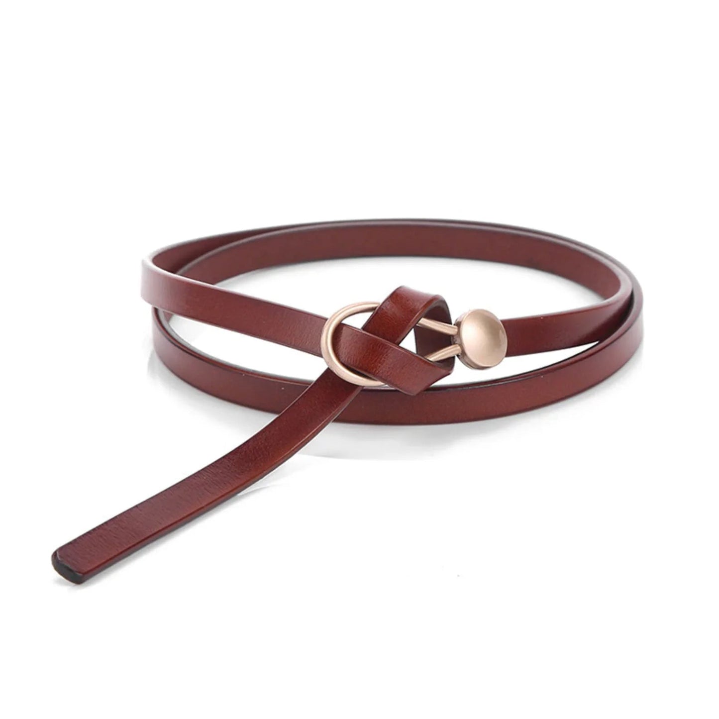 Ceinture fine à boucle anneau pour femmes
