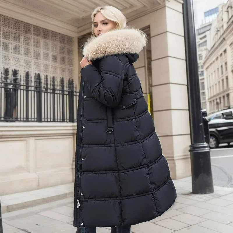 Manteau d’Hiver Long pour Femme avec Coupe Cintrée et Manches Longues | Idéal pour la Saison Froide