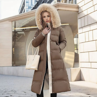 Manteau d’Hiver Long pour Femme avec Coupe Cintrée et Manches Longues | Idéal pour la Saison Froide