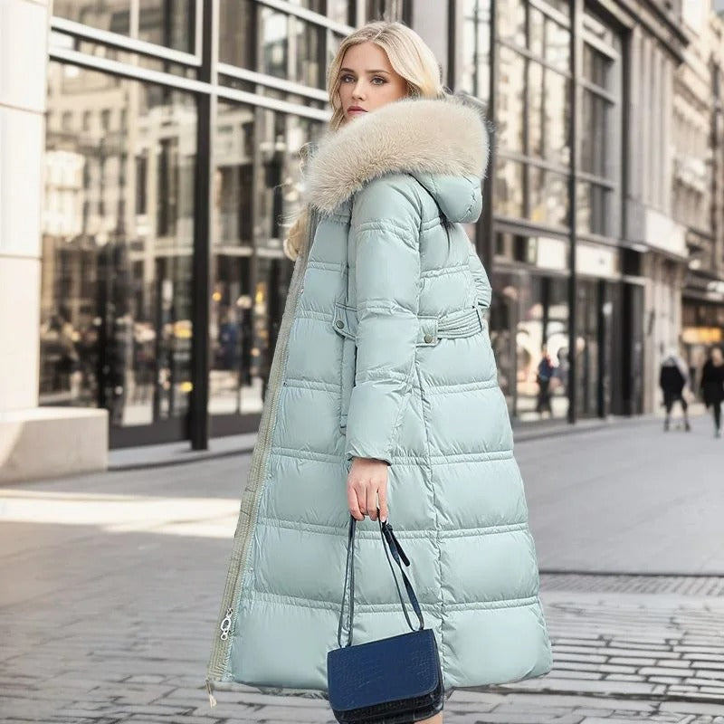 Manteau d’Hiver Long pour Femme avec Coupe Cintrée et Manches Longues | Idéal pour la Saison Froide