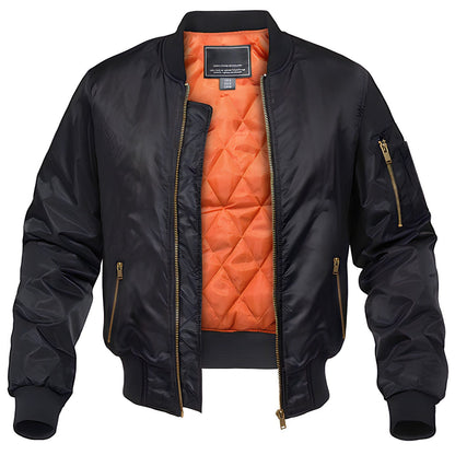 Blouson bomber zippé avec doublure matelassée pour homme | Idéal pour l'automne