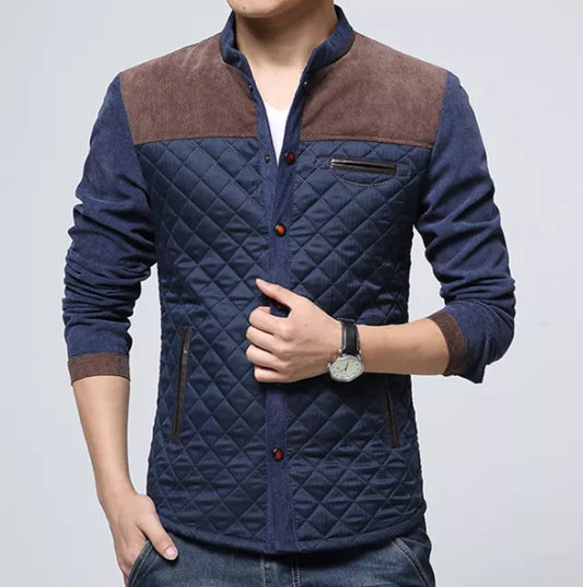 Veste Windbreaker Bicolore avec Col Montant et Fermeture Cachée pour Homme | Idéale pour la Mi-Saison et les Journées Fraîches