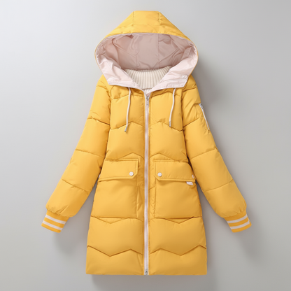 Veste d’Hiver Longue avec Capuche pour Femme | Idéale pour les Journées Froides et les Déplacements Quotidiens