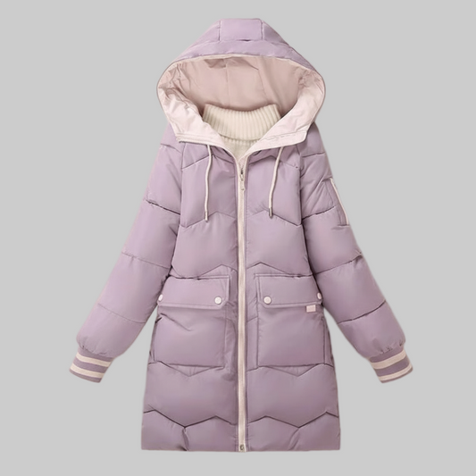 Veste d’Hiver Longue avec Capuche pour Femme | Idéale pour les Journées Froides et les Déplacements Quotidiens
