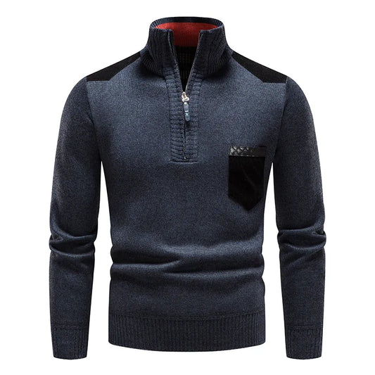 Pull À Col Montant Avec Motif Colorblock Pour Homme | Idéal Pour Les Journées Fraîches