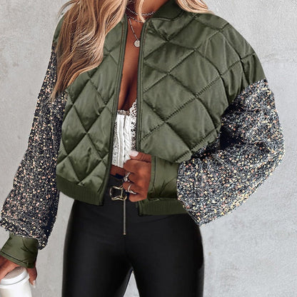 Veste Courte Matelassée À Manches Décorées Pour Femme | Idéale Pour Un Usage Quotidien
