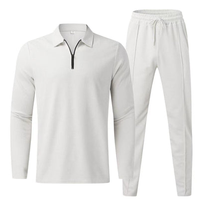 Ensemble Homme avec Polo Manches Longues Et Pantalon De Survêtement | Usage Quotidien Décontracté