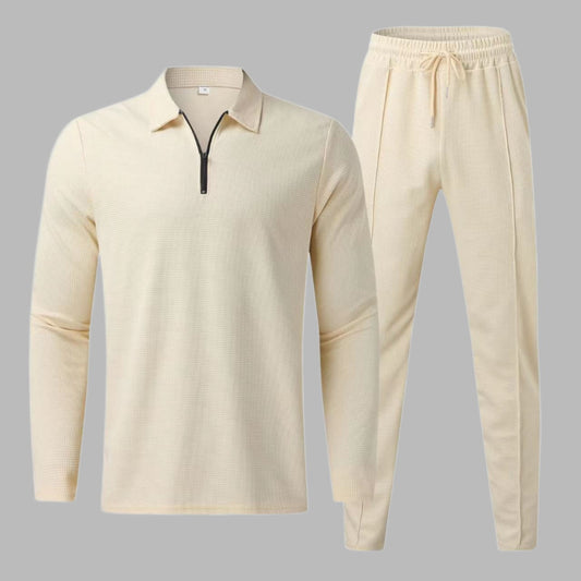 Ensemble Homme avec Polo Manches Longues Et Pantalon De Survêtement | Usage Quotidien Décontracté