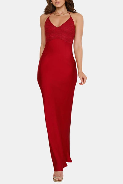 Robe Maxi Avec Fines Bretelles Et Corsage Détaillé Pour Femme | Idéale Pour Les Soirées Et Occasions Formelles