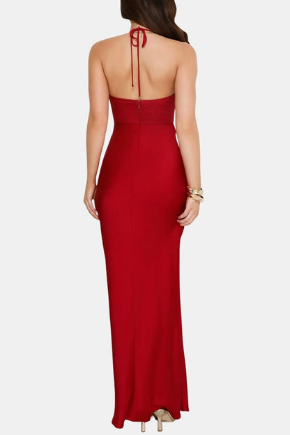 Robe Maxi Avec Fines Bretelles Et Corsage Détaillé Pour Femme | Idéale Pour Les Soirées Et Occasions Formelles