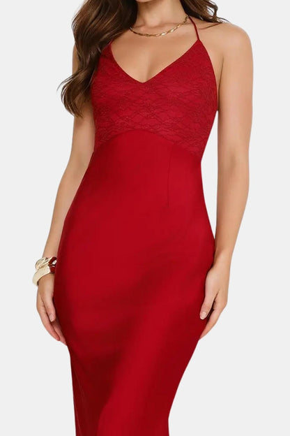 Robe Maxi Avec Fines Bretelles Et Corsage Détaillé Pour Femme | Idéale Pour Les Soirées Et Occasions Formelles