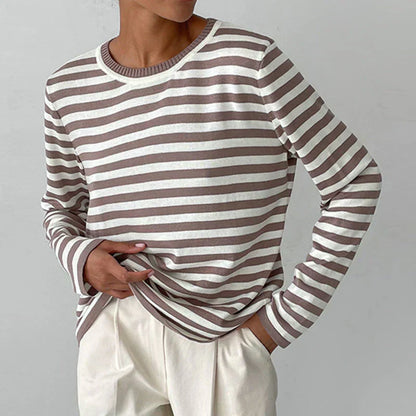 Pull À Rayures Avec Col Rond Et Coupe Légèrement Ample Pour Femmes | Idéal Pour Tenues Quotidiennes