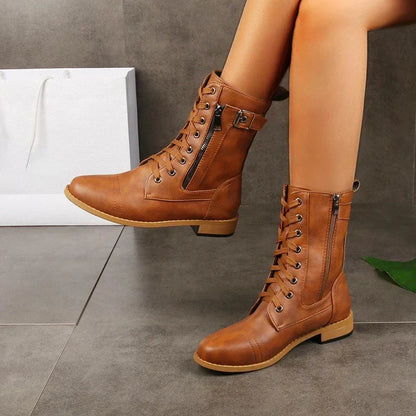 Bottes à lacets et zip pour femmes