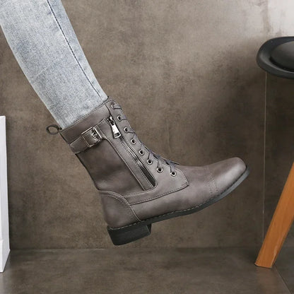 Bottes à lacets et zip pour femmes