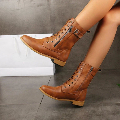 Bottes à lacets et zip pour femmes