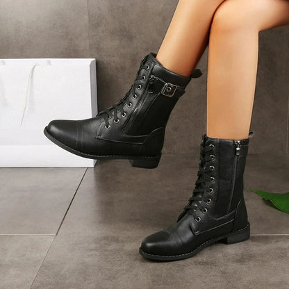 Bottes à lacets et zip pour femmes