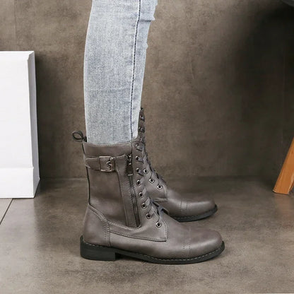 Bottes à lacets et zip pour femmes