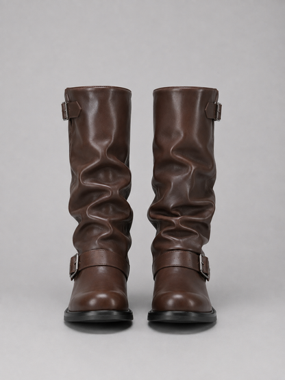Bottes hautes à boucles pour femmes
