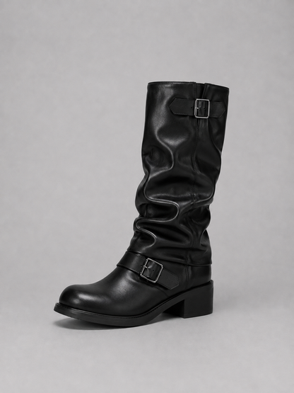 Bottes hautes à boucles pour femmes